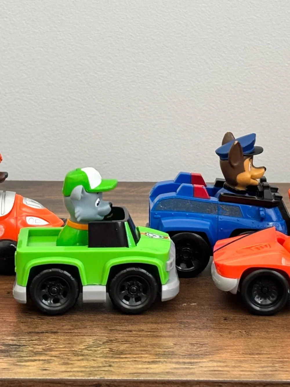Paw Patrol Rescue Racers Vehicles Rocky Zuma Chase Figures Toy Cars LOT Set of 4